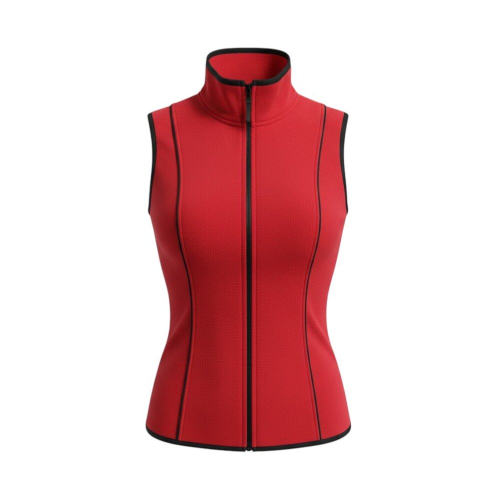Evie Red Fleece Vest with Black Lining‎ S